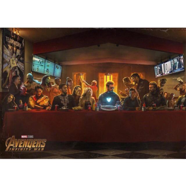 Poster phim Avenger 3 Infinity War bằng giấy kraft dùng trang trí độc đáo