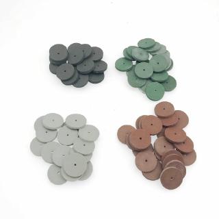 [Hàng mới về] Bộ 100 miếng chà nhám hình bánh xe bằng cao su silicon dùng để chăm sóc răng/ trang sức