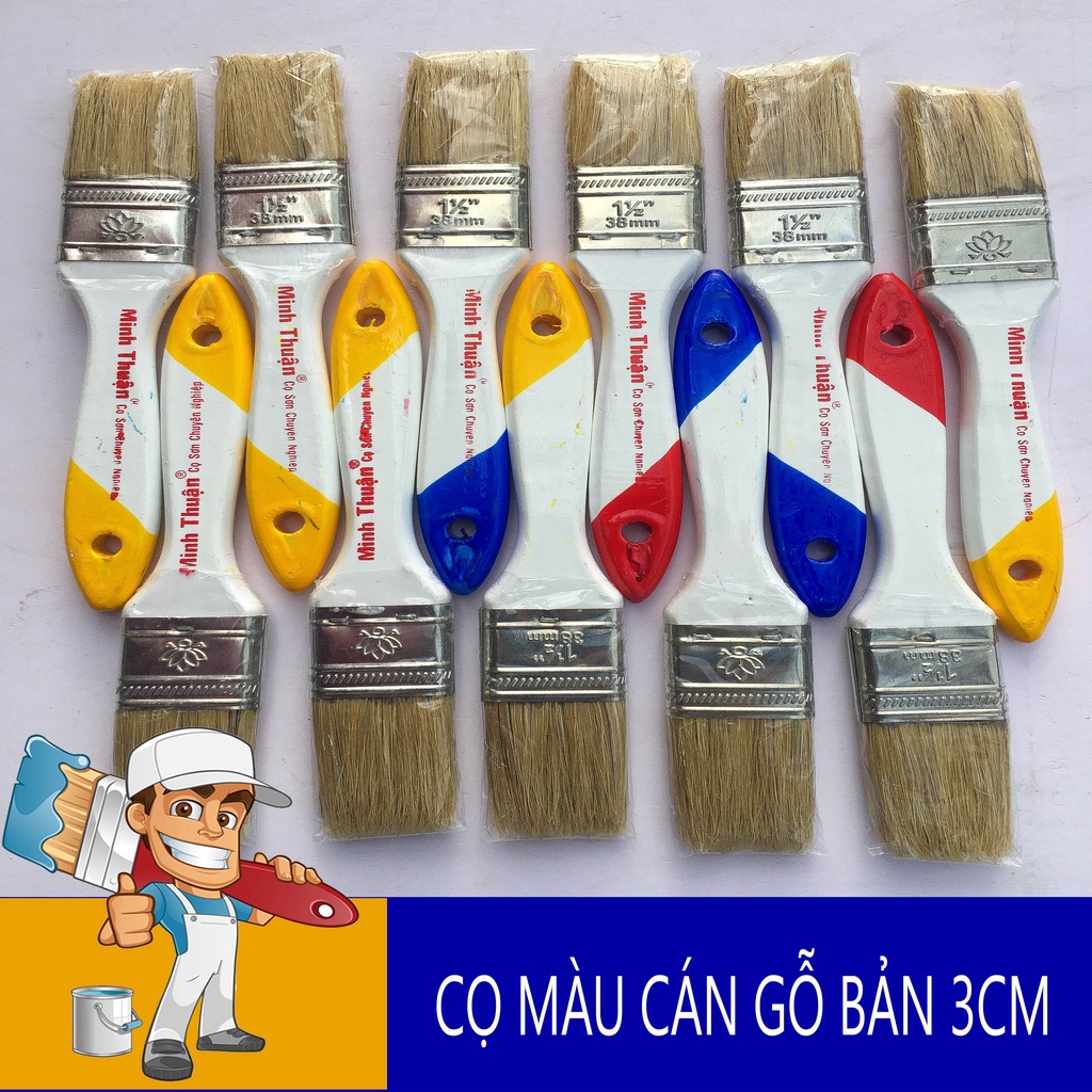 Cọ sơn cán gỗ CHUYÊN NGHIỆP bản 3cm
