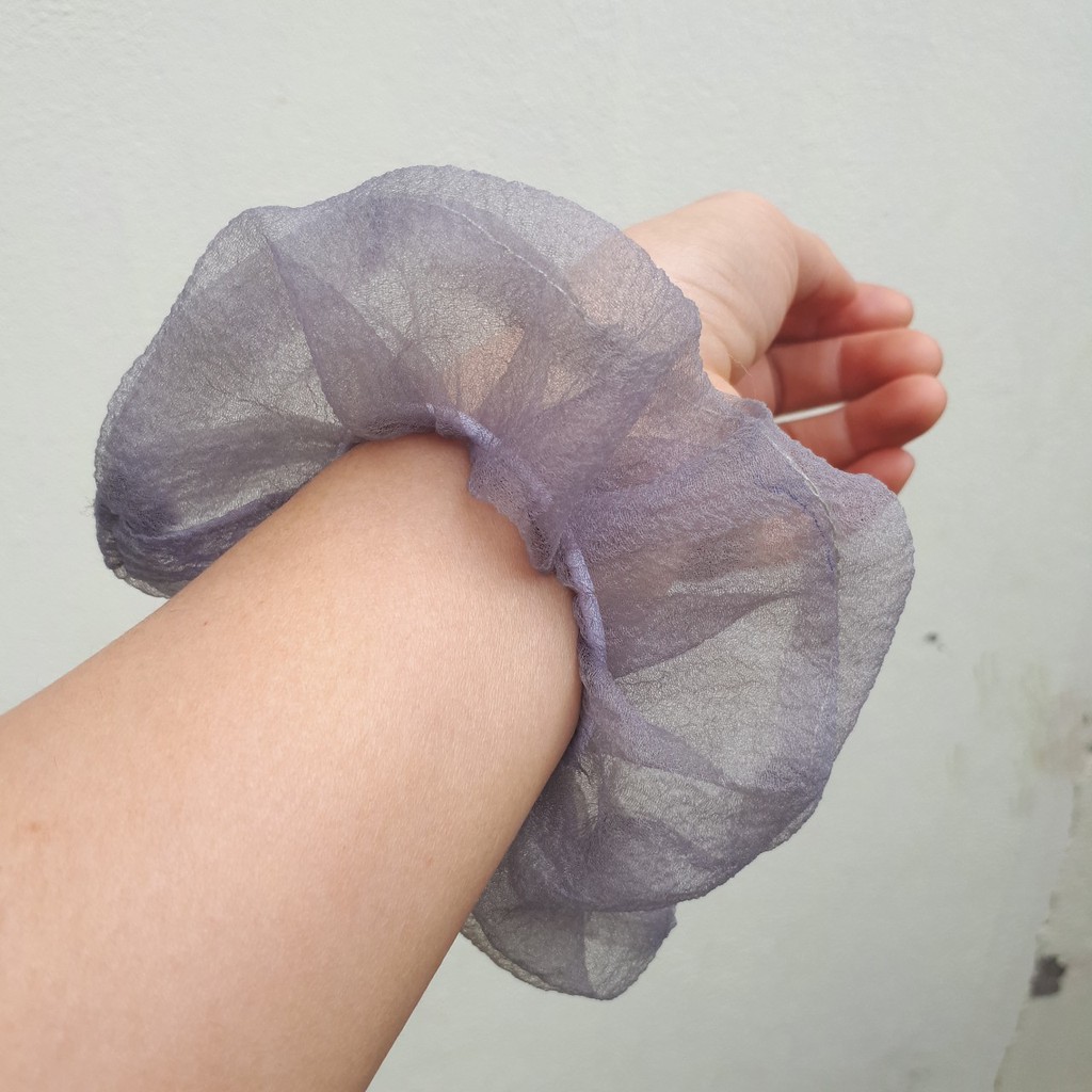 Dây buộc tóc vải lưới ren scrunchies dây cột tóc ulzzang size to (13cm)