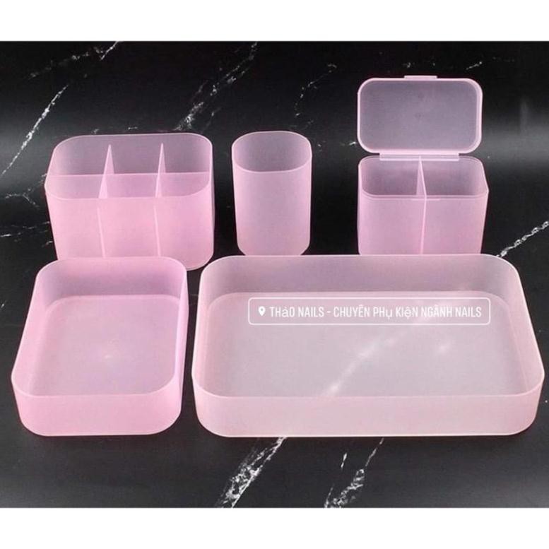 (HOT) Set khay 5 món đựng đồ nail - phụ kiện đồ nail