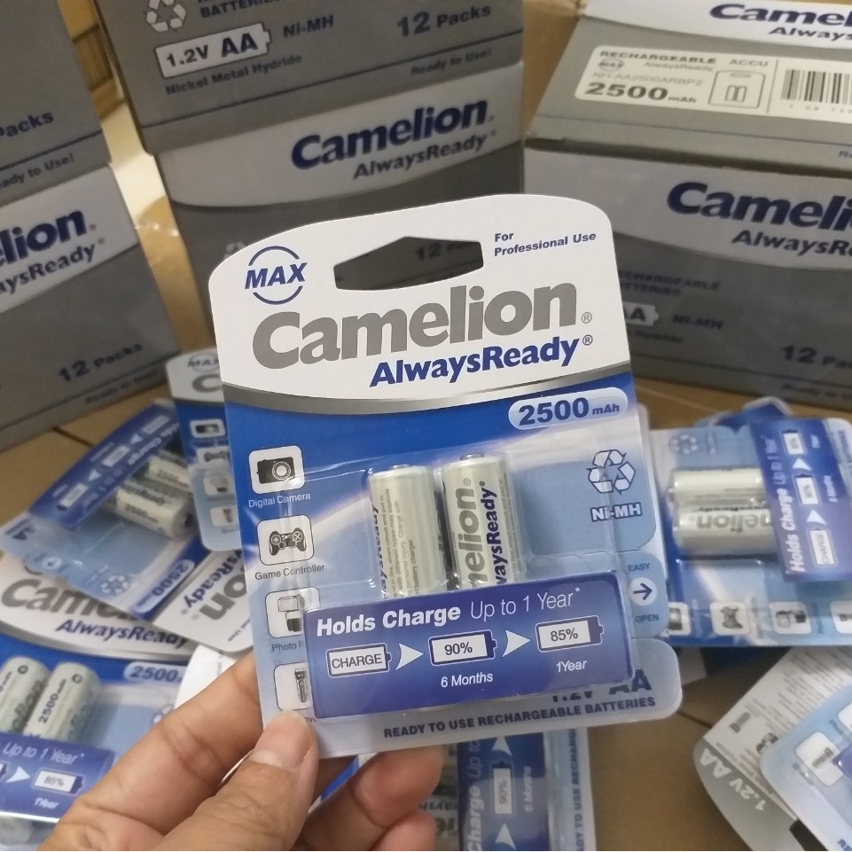 [BÁN CHẠY]  Pin sạc AA, AAA Camelion 1100,2300, 2500, 2700,  D900 mAh 1.2V (1 vỉ 2 viên)