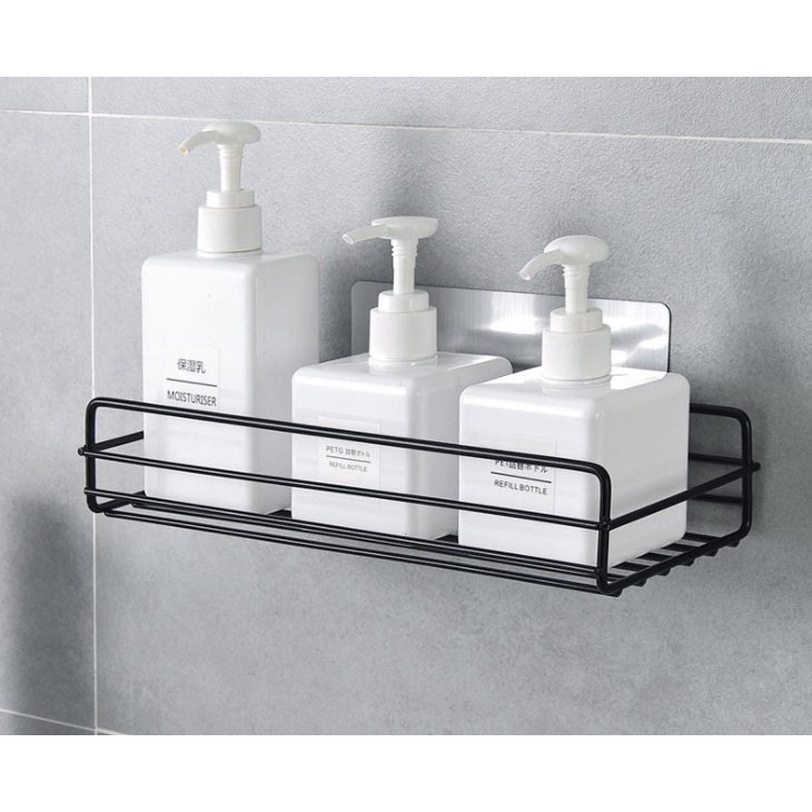 Kệ góc nhà tắm dán tường siêu chắc chắn, Kệ góc dán tường bằng sắt siêu dính, Kệ gia vị nhà bếp