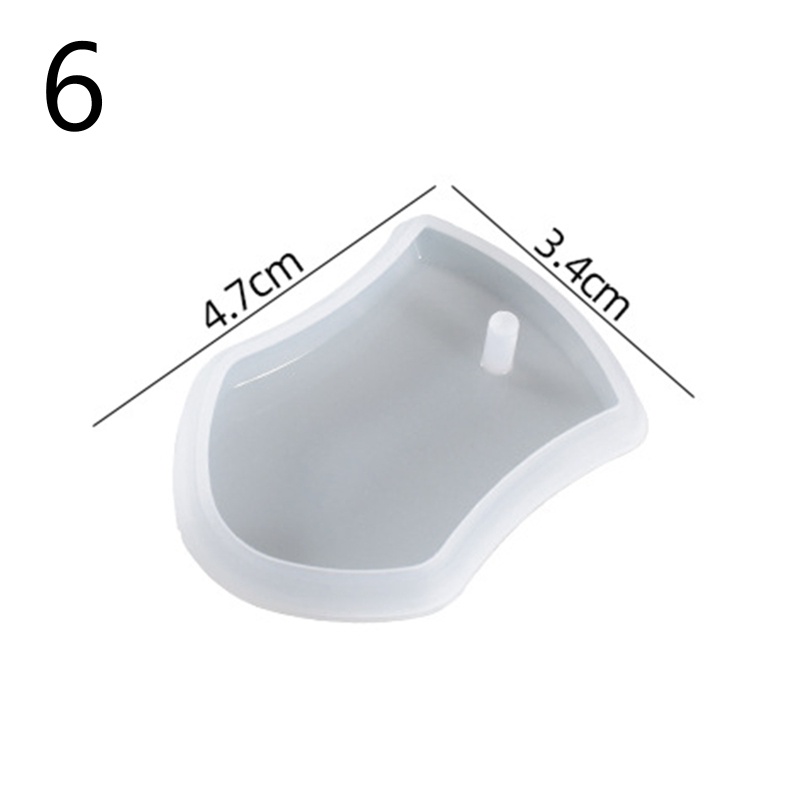 Khuôn Silicone Làm Móc Khóa Resin Epoxy DIY Kiểu Hình Học Bất Đối Xứng