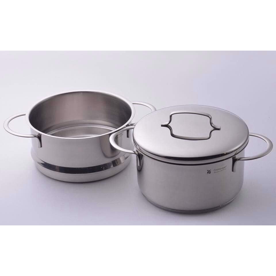 Nồi mini WMF 14 cm Bratentopf thành thấp size nhỏ chất liệu thép Cromargan sáng [nhập Đức]