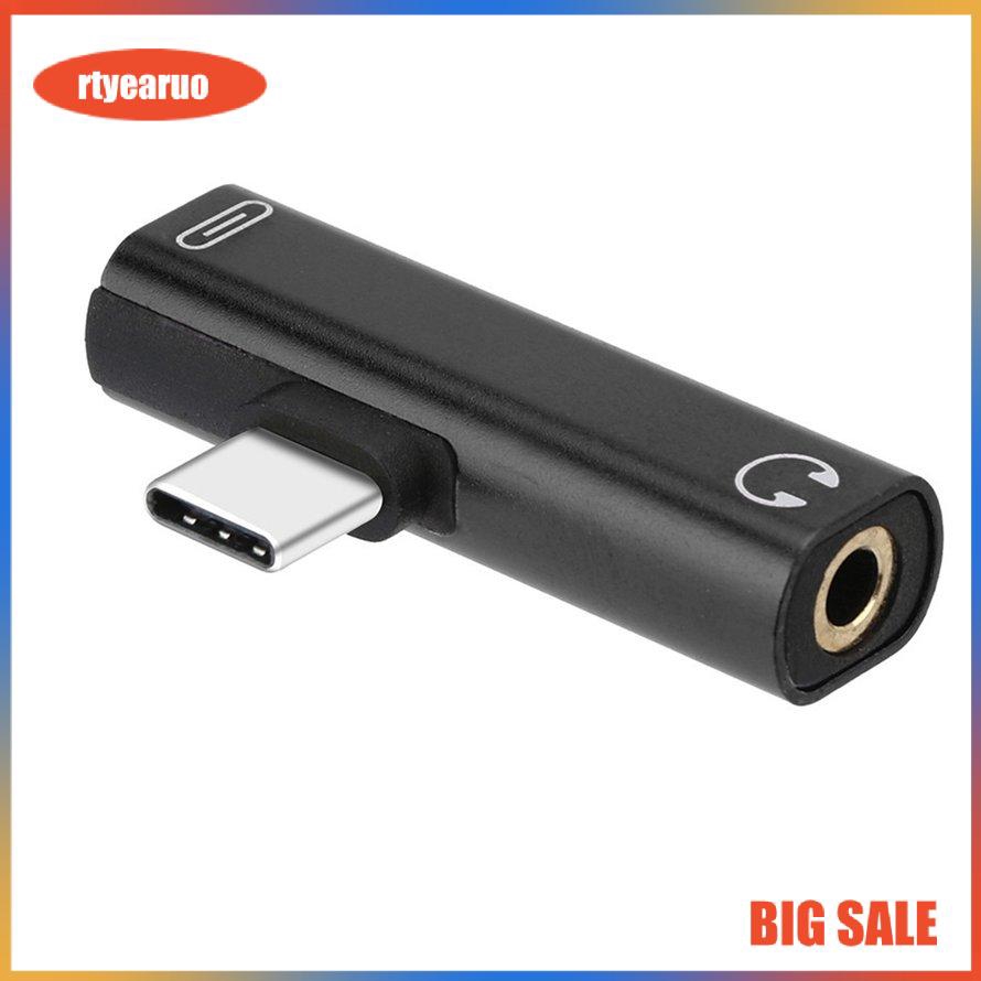 Đầu chuyển đổi tai nghe Type-c 2 trong 1 hỗ trợ sạc tiện dụng