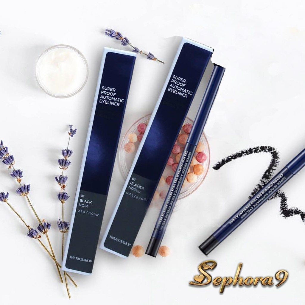 Chì kẻ mắt TFS Super Proof Automatic Eyeliner The Face Shop siêu chống nước