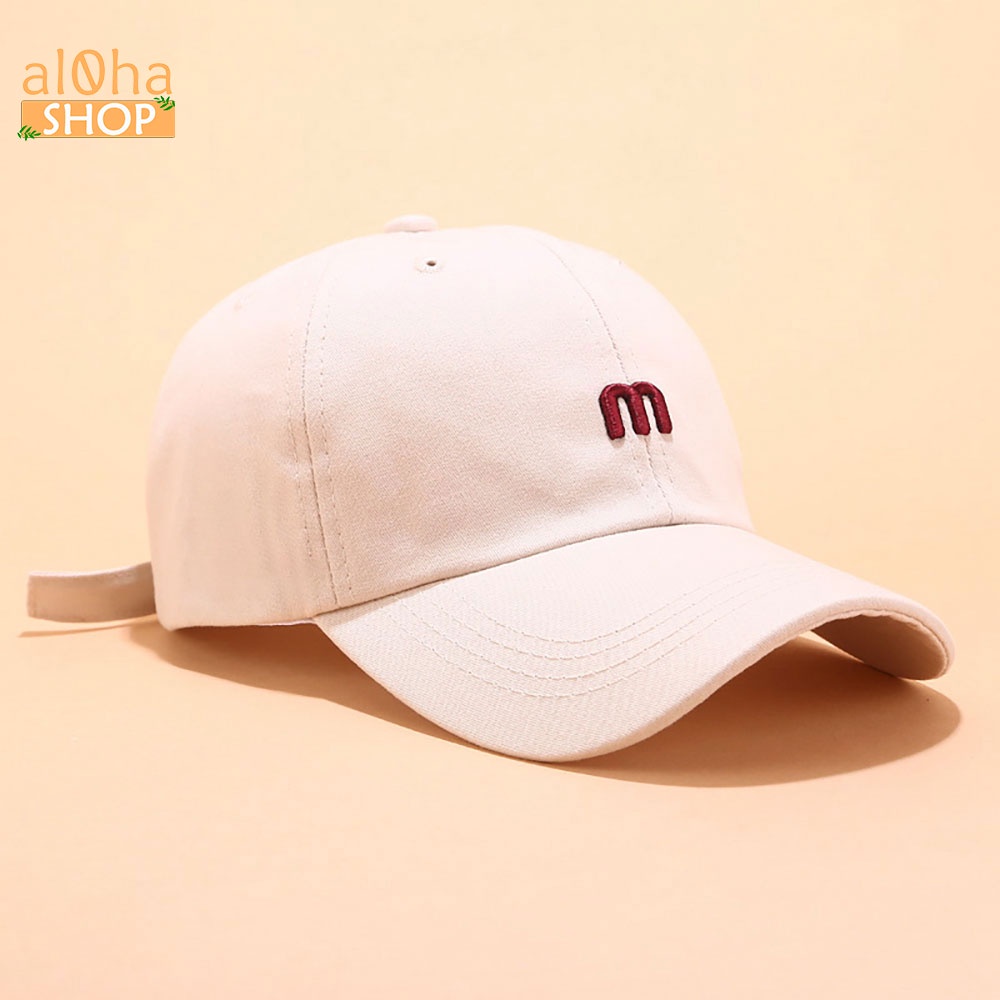 Mũ lưỡi trai - nón chống nắng chữ M unisex nam nữ phong cách thời trang, cá tính - al0ha Shop