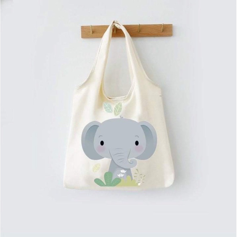 Túi tote vải canvas mềm size to vừa A4 in hình dễ thương đi chơi,đi học thời trang giá rẻ Diomi