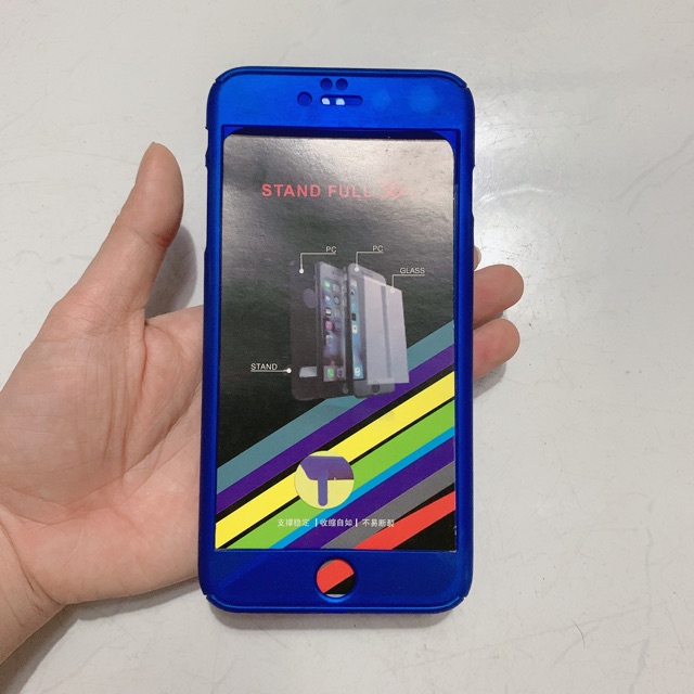 Ốp 360 độ iphone 6plus ,6S Plus mầu xanh (tặng kính CL)