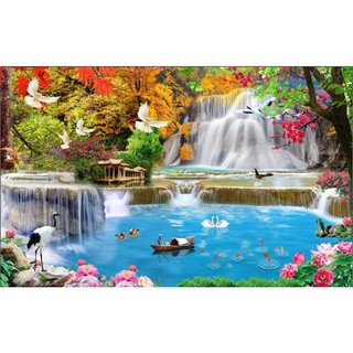 Tranh 5d gắn đá toàn bộ - Phong cảnh thiên nhiên