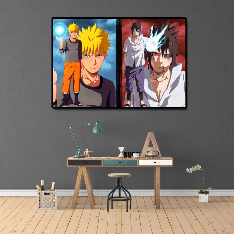 【Sẵn sàng giao hàng】 giấy dán tường giấy dán tường phòng ngủ Áp phích Naruto Uzumaki Anime Nhật Bản dán tường