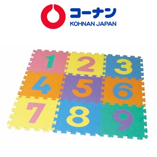 Thảm xốp lót sàn ghép KOHNAN 30x30x0.7cm nỉ hồng/xám/ hình thú/ số học