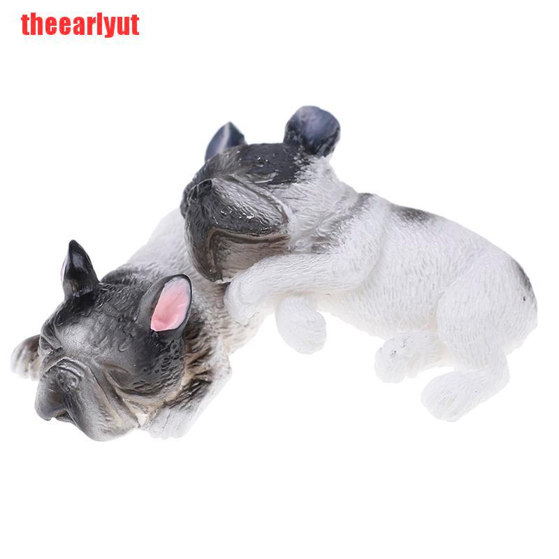 theearlyut 2pcs french bulldog sleepy dog kids toy action figure model toy landscape decor