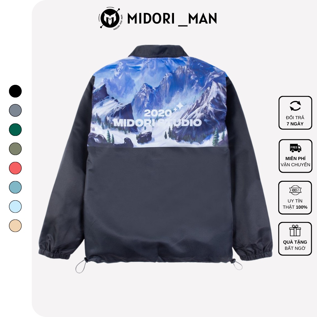 Áo khoác dù form rộng nam nữ đi học chống nắng đẹp bomber hoodie sweater local brand Chính Hãng Midori for Man