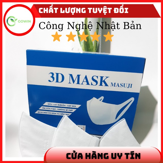 [Sale 3 ngày] COMBO 5 HỘP Khẩu Trang 3D Mask  Masuji Xuân Lai Công nghệ Nhật Bản