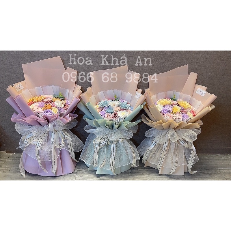 [Hoa sinh nhật, 8/3] Bó hoa Lụa mix hoa sáp cao cấp. Kích thuớc bó hoa siêu to 65x45cm. Quà tặng cực chất!