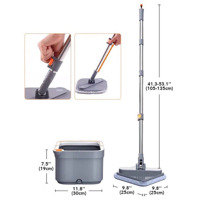 Cây lau nhà tự vắt 2 ngăn và xô Xiaomi Joybos M16 tự tách nước bẩn thông minh | Cây lau nhà Xiaomi