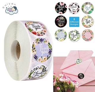 Cuộn 500 nhãn dán chữ Thank you in hoa trang trí thủ công