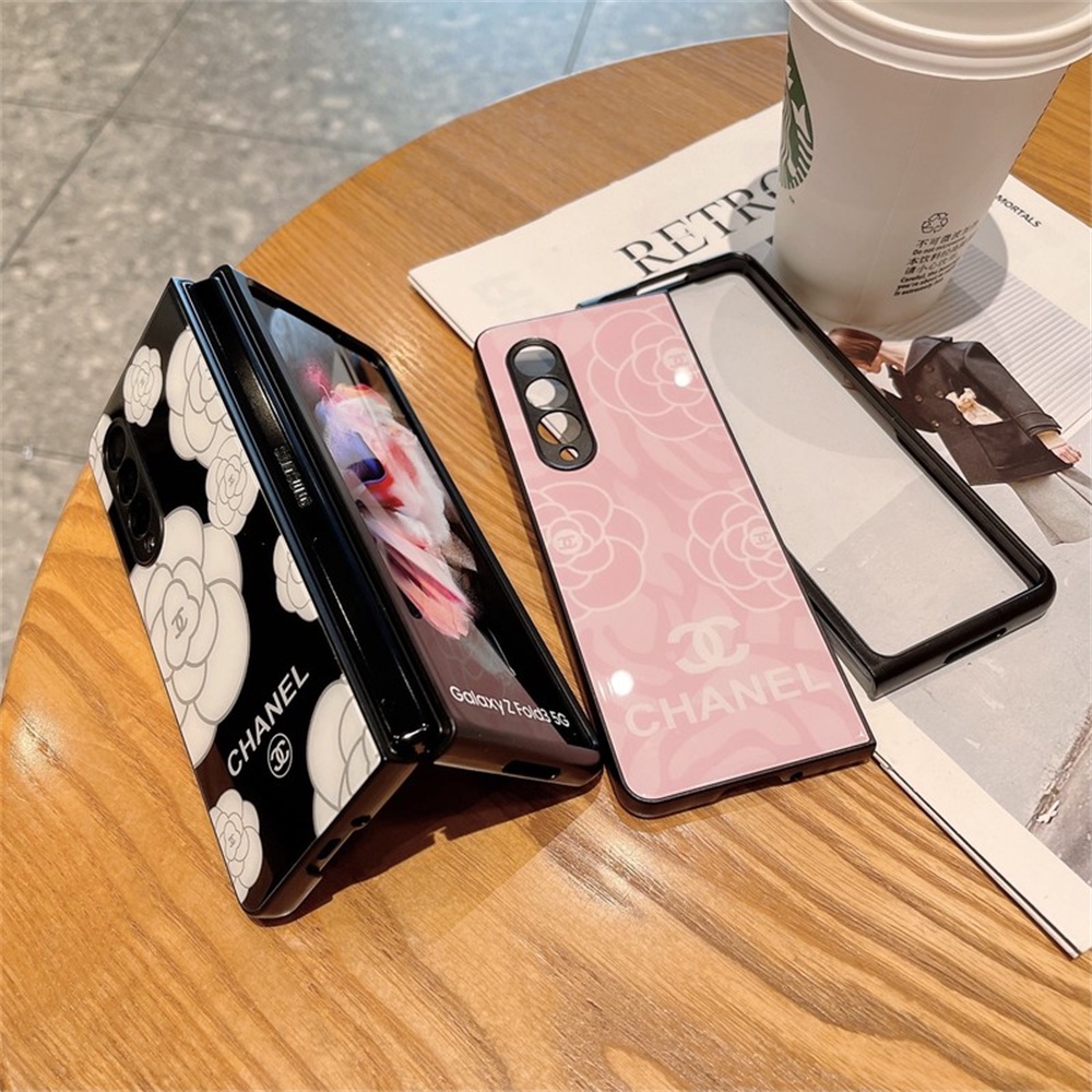 Ốp Điện Thoại Mặt Kính Vẽ Họa Tiết Cho Samsung Galaxy Z Fold 3 5G