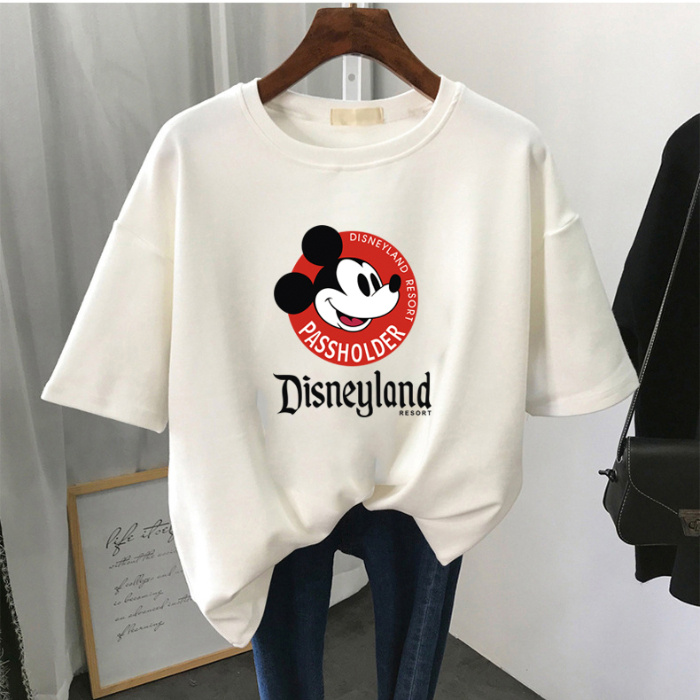 Áo Thun Ngắn Tay Cổ Tròn Hình Chuột Mickey