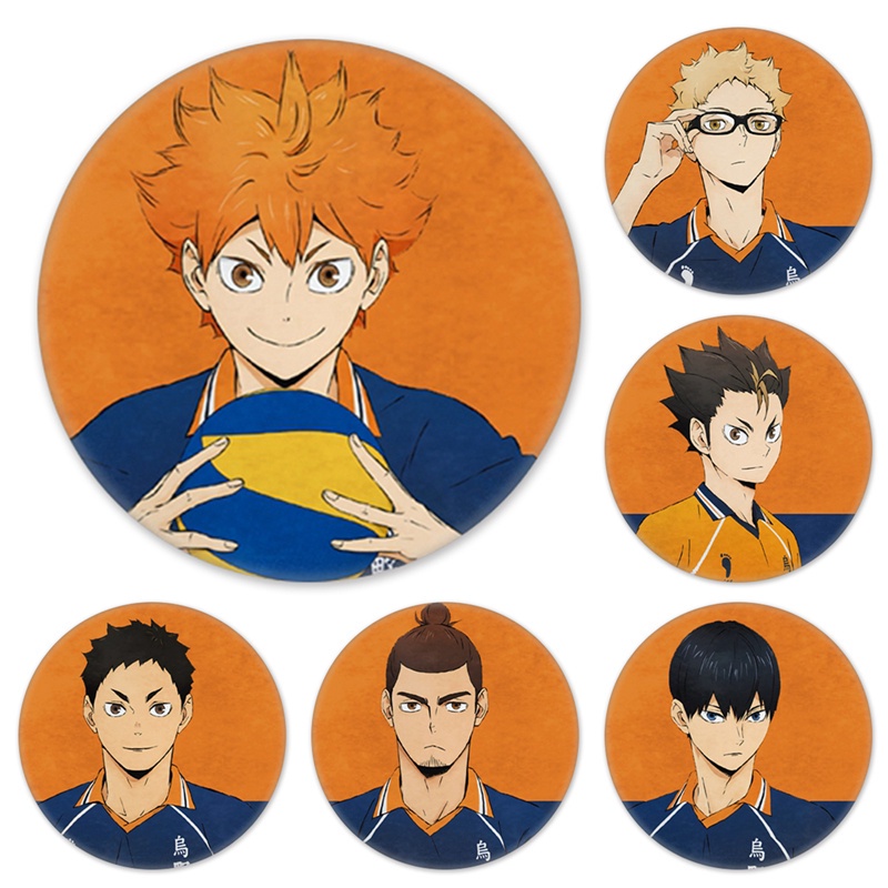Huy hiệu cài áo hình nhân vật phim hoạt hình Haikyuu