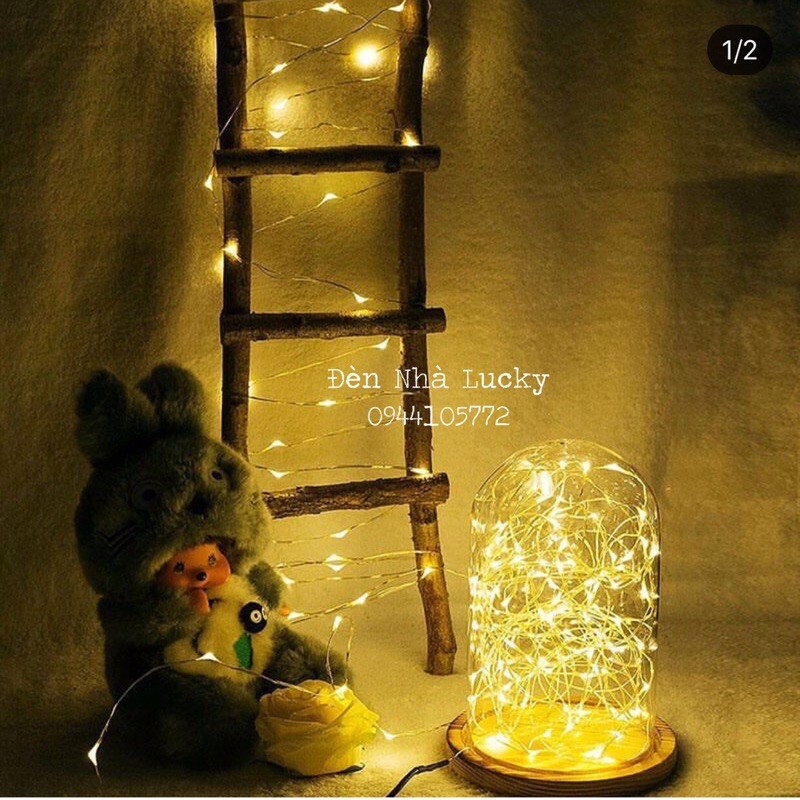 Dây đèn led đom đóm (fairy light) bằng kẽm trắng 10m