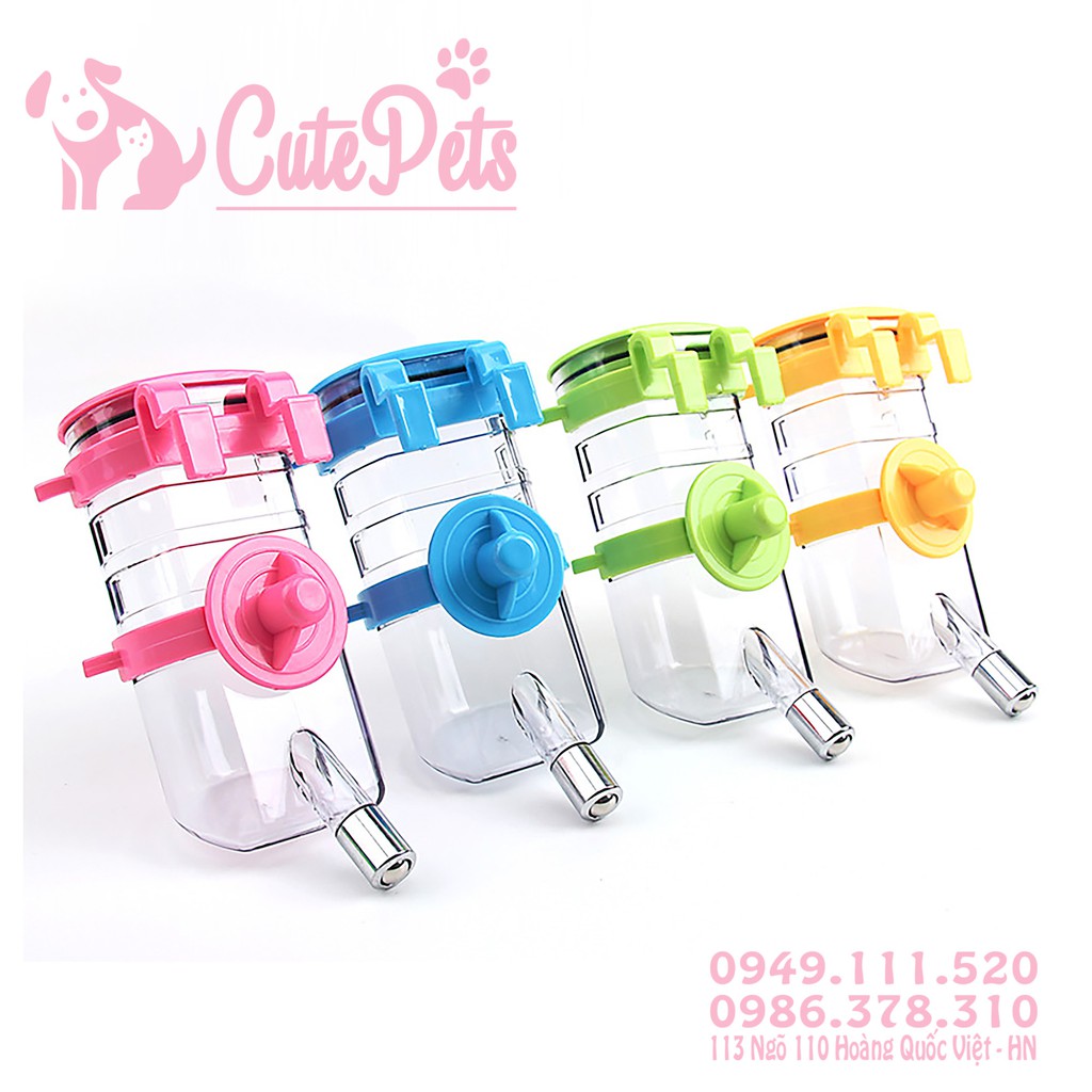 Bình bi gắn chuồng cao cấp dành cho chó mèo 350ml và 500ml - CutePets Phụ kiện thú cưng Pet shop Hà Nội