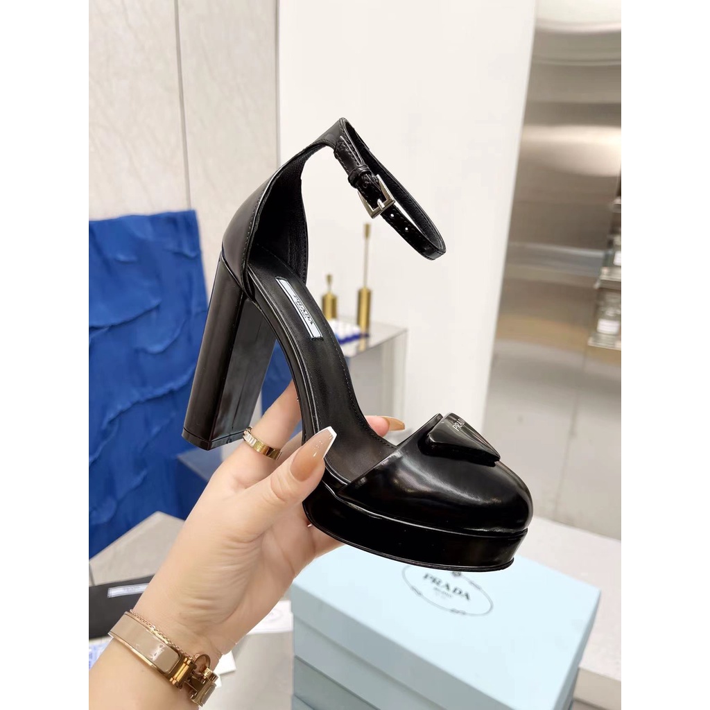 Giày cao gót nữ da thật thời trang cao cấp Prada phong cách thời thượng, thu hút