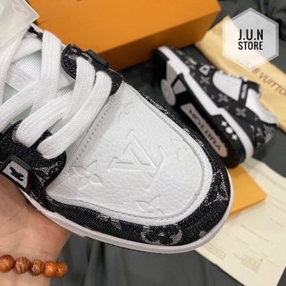 GIÀY L.V TRAINER SNEAKER WHITE BLACK LAI AU SC [ FULL BOX + FREE SHIP ]