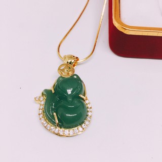 Dây chuyền vàng nữ + mặt phong thủy ( Hồ ly xanh lá)