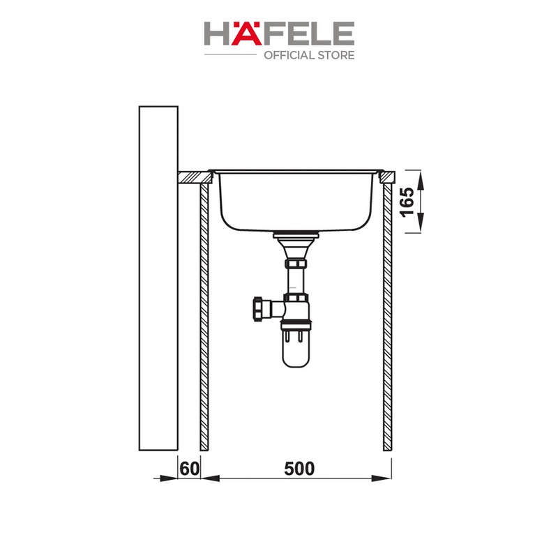 Chậu inox Hafele HS19-SSN1R50 - 567.23.083