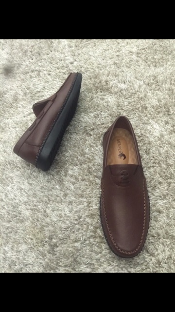 Dày lười nam da bò nguyên tấm (Tặng 1 đôi lót giày/sp)