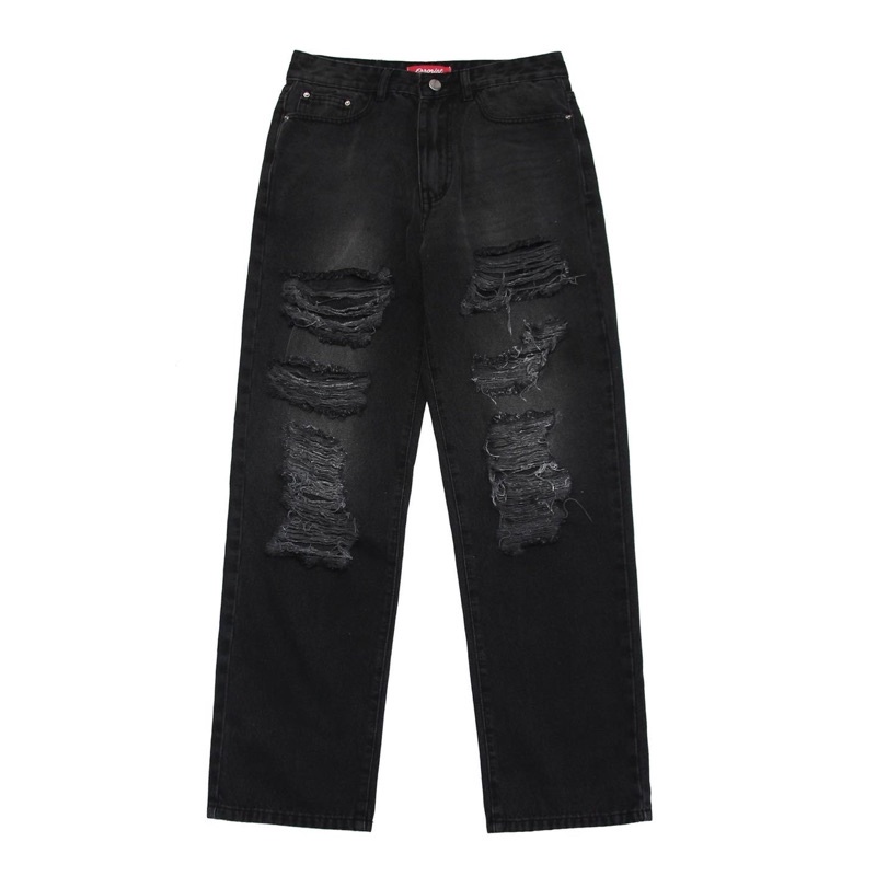 Quần ERRORIST torn jeans đen