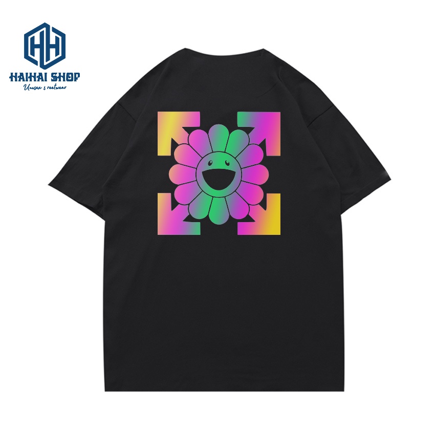 Áo Thun Phản Quang HOA OFF Cotton 75% Form Rộng Unisex Nam Nữ Đẹp