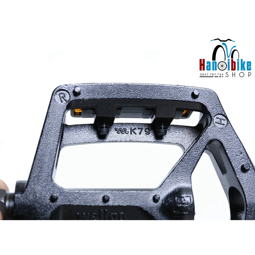 Pedal bàn đạp xe đạp Wellgo K79 cổ điển dành cho xe đạp fixed gear gắn thêm straps