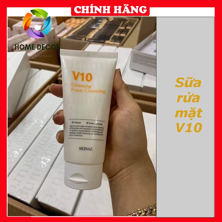[Chính Hãng]Sữa rửa mặt SKinaz V10 Gleaming Foam Cleansing ,Sữa rửa mặt V10 Skinaz Hàn Quốc