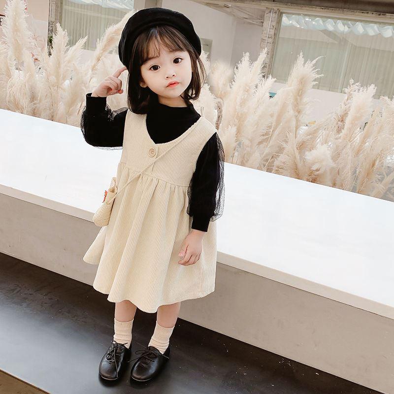 Đầm Cotton Sát Nách Phối Lưới Thời Trang Hàn Quốc Cho Bé Gái