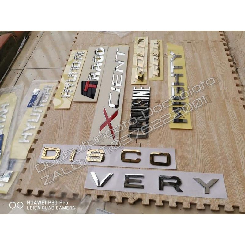 Tem Chữ mạ INOX TRAGO/HYUNDAI/MIGHTY/GOLD , Tem trang trí xe tải.