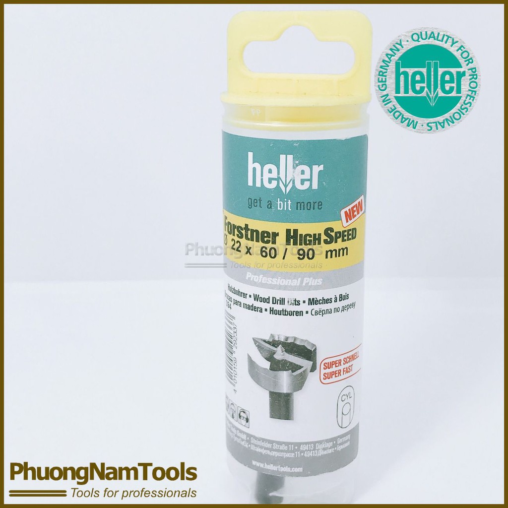 Mũi khoan gỗ 22x60/90 kiểu Forstner tốc độ cao – Heller - Made in Germany