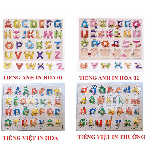 Bộ bảng chữ cái tiếng Việt in thường và in hoa