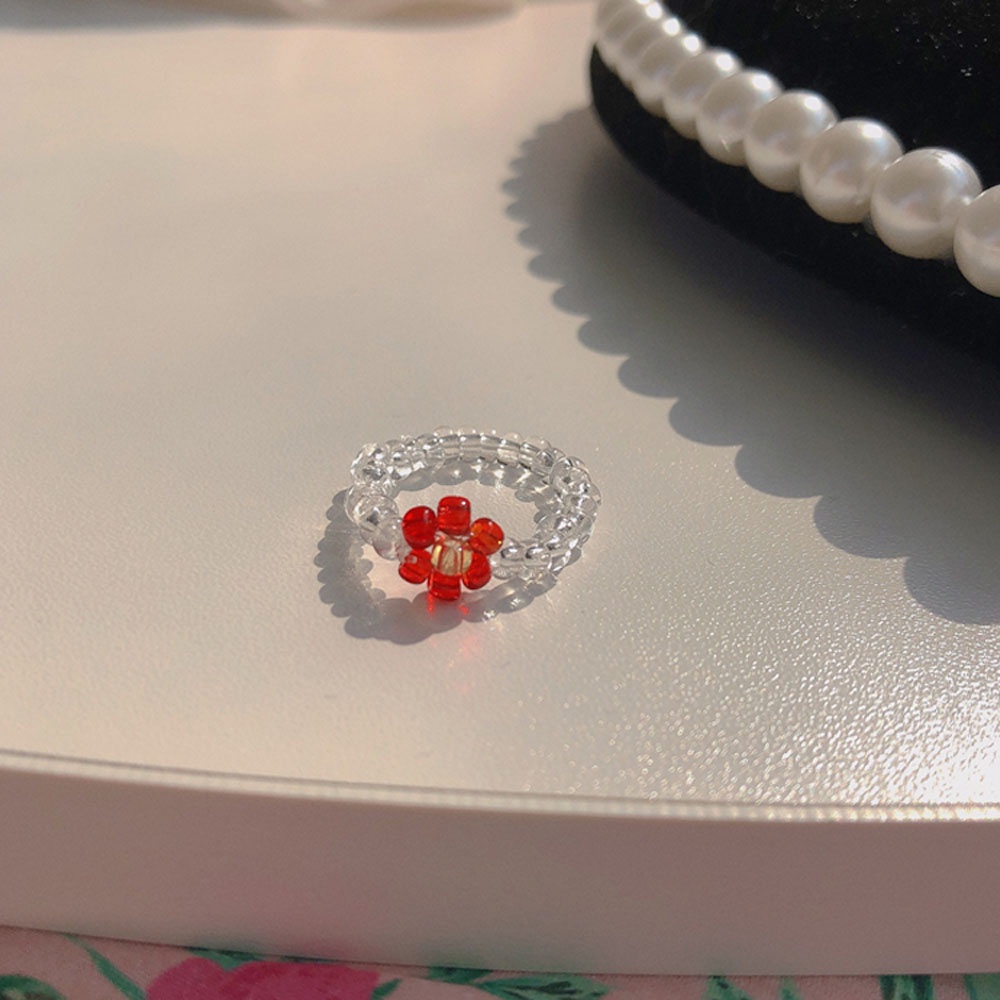 Nhẫn Đeo Ngón Tay Co Giãn Trong Suốt Họa Tiết Hoa Thời Trang Hàn Quốc Cho Nữ