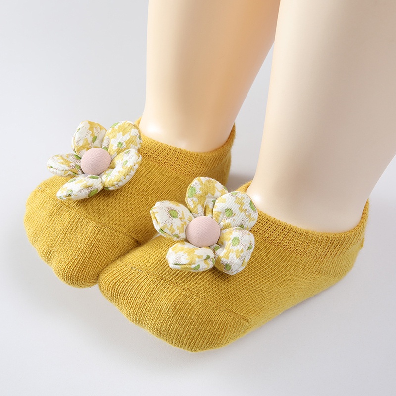 Vớ Cotton Tinh Khiết Chống Trượt In Hình Bướm Dễ Thương Cho Bé Gái Sơ Sinh