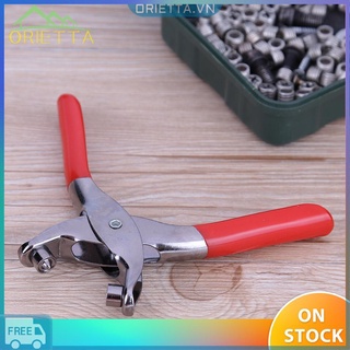 orietta♛Craft Fabric Eyelet Pliers Tool Kit with 100pcs Brass Gold Eyelets Grommets