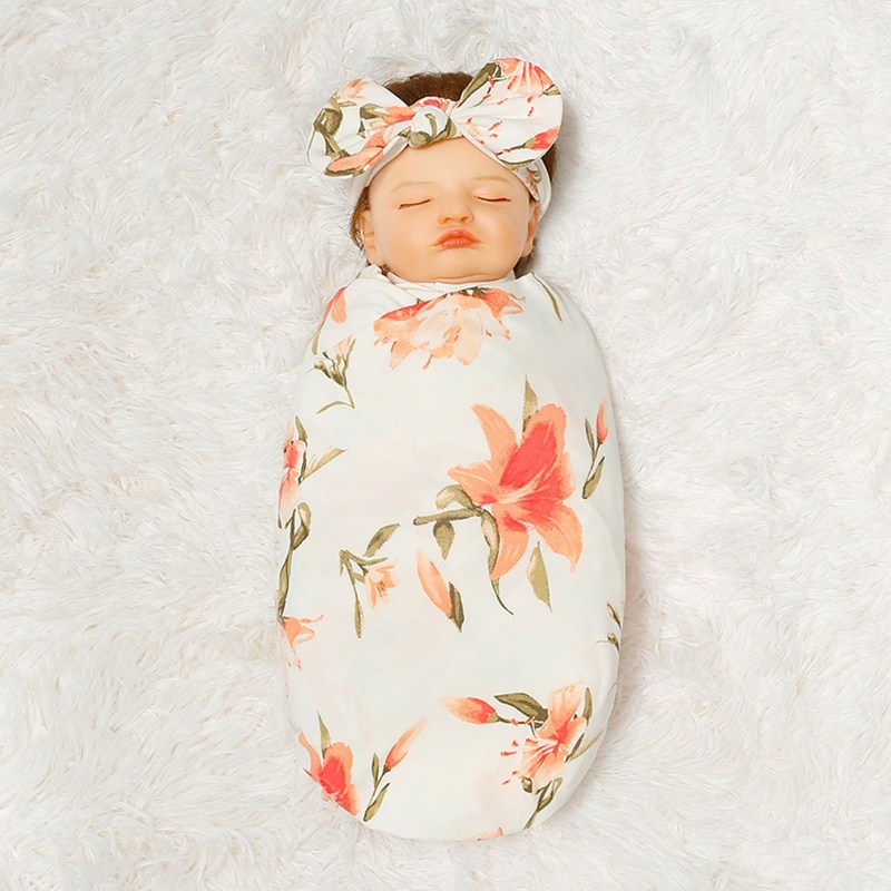 Set 3 Khăn Quấn + Nón + Băng Đô Xinh Xắn Cho Bé Sơ Sinh