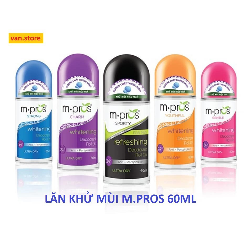 [Combo 5 Chai] Lăn Khử Mùi M.Pros 60ml - Khử Mùi Hiệu Quả