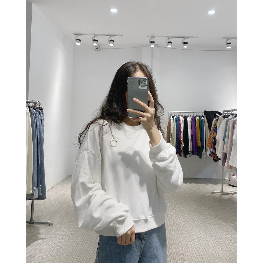 (FREESHIP) Áo croptop nỉ khóa vai Ulzzang | BigBuy360 - bigbuy360.vn