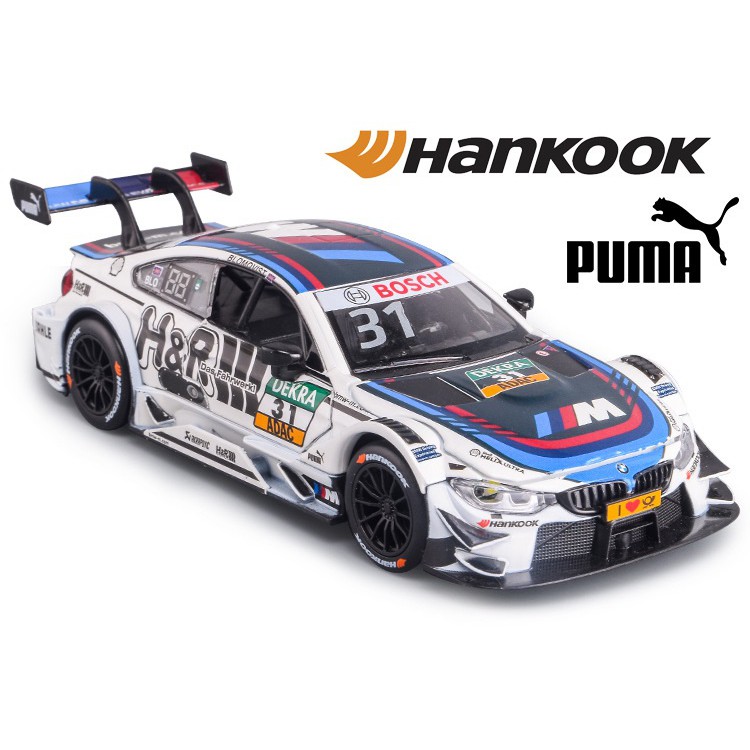 Ô tô Mô Hình BMW M4 DTM tỉ lệ 1:32 Màu trắng. Mô hình siêu xe, mô hình xe đua BMW