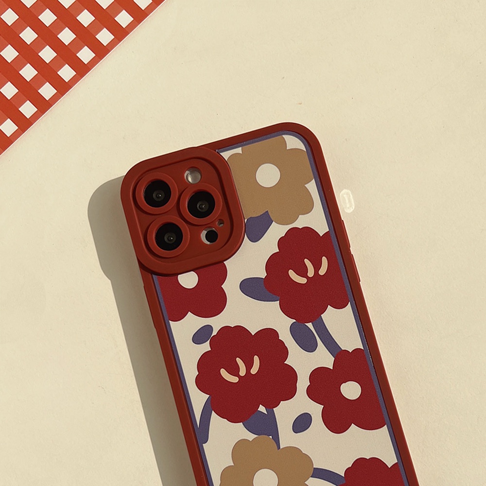 Ốp lưng iphone hoa đỏ cạnh vuông 14promax/13promax/13pro/13/12promax/12pro/12/11/11promax/7plus/8plus/x/xsmax