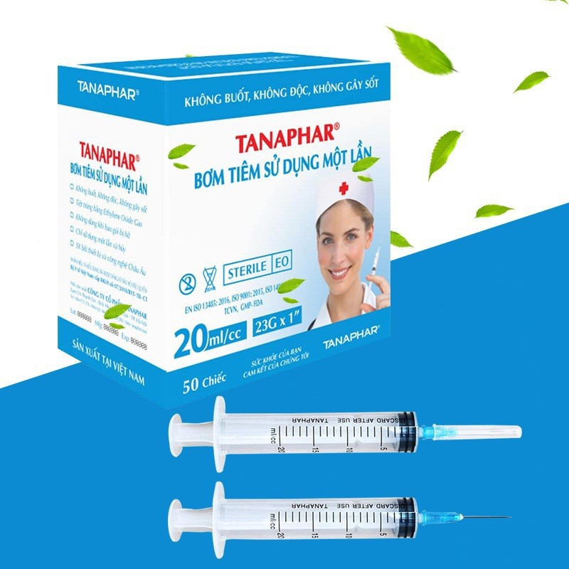 Bơm tiêm y tế chính hãng Tanaphar đủ loại 1ml 3ml 5ml 10ml 20ml 50ml Tanaphar, VIHANKOK 1 Chiếc